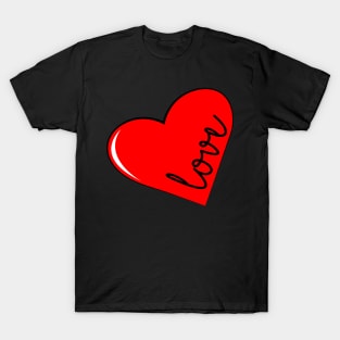 Love with a red heart T-Shirt